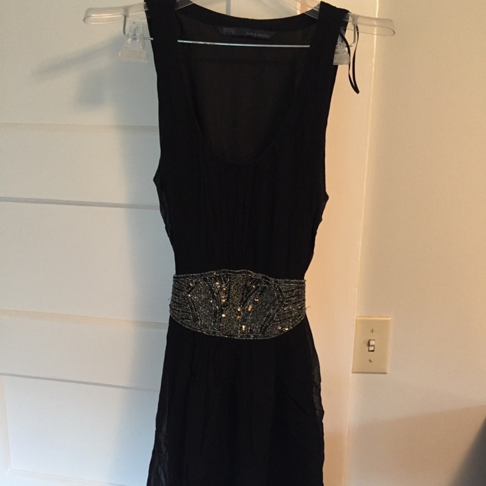 Zara Empire Waist Bead-Embellished Dress